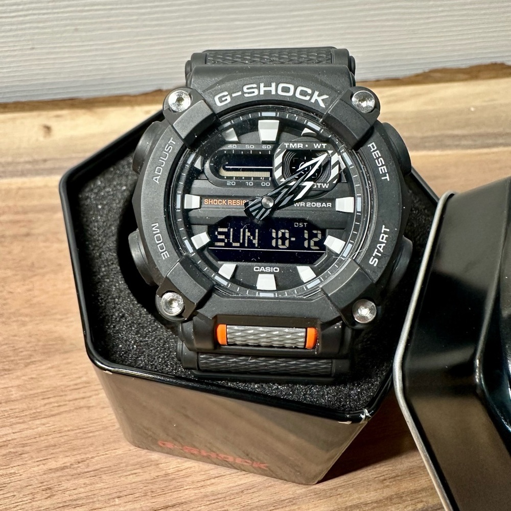 G-Shock Black and Orange Digital Watch GA-900C